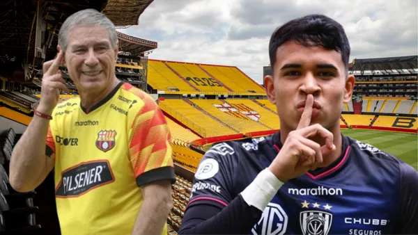 Ariel Holan y Kendry Páez en el Estadio Monumental (Foto tomada de: Primicias/API/Barcelona SC)