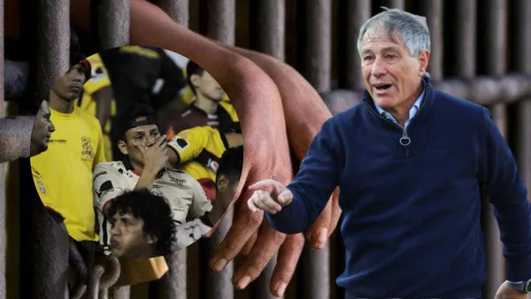 Ariel Holan y los hinchas de Barcelona SC en la cárcel (Foto tomada de: El Telégrafo/Ecuavisa/Barcelona SC)