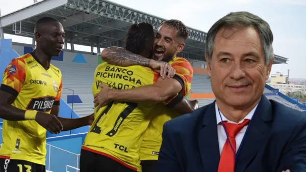 Ariel Holan y los jugadores de Barcelona SC en el Estadio Jocay (Foto tomada de: Manabí/Independiente/API)