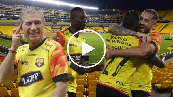 Ariel Holan y los jugadores de Barcelona SC en el Estadio Monumental (Foto tomada de: Barcelona SC/API)