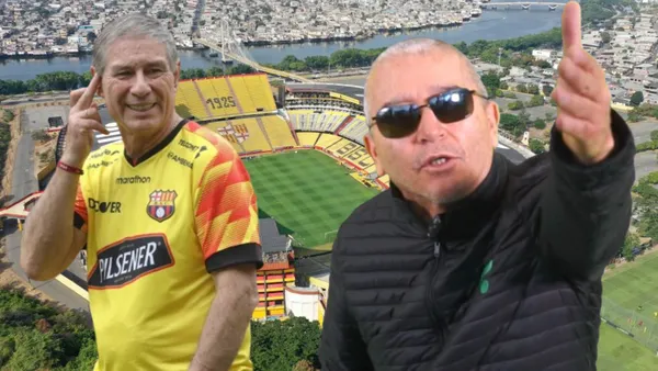 Ariel Holan y Luis Miguel Baldeón (Foto tomada de: Barcelona SC)