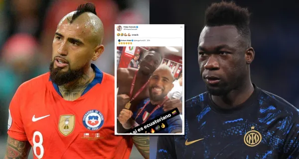 Arturo Vidal para burlarse de Ecuador estuvo con Felipe Caicedo, pero todo ya pasó