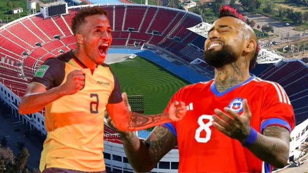 Arturo Vidal y Byron Castillo (Foto tomada de: Conmebol/La Tri/Chilevisión)