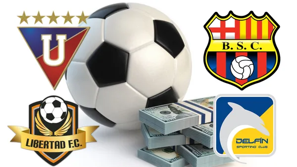 Balón y dinero con varios equipos de la Liga Pro (Foto tomada de: El Heraldo/Wikipedia)