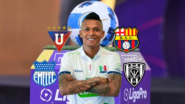 Billy Arce posando, equipos de Ecuador. Foto tomada de: Once Caldas/Pes Logos