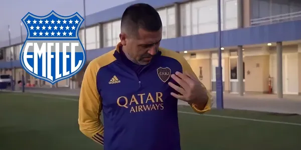 Boca Juniors estuvo en el estadio Monumental para enfrentar a Barcelona SC, sin embargo Román Riquelme llevó un presente de Emelec para su colección