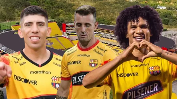 Braian Oyola, Damián Díaz y Eduard Bello (Foto tomada de: Barcelona SC/API)