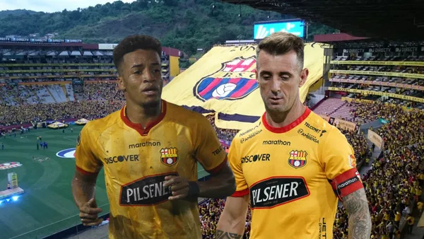 Byron Castillo, Damián Díaz. Foto tomada de :API/Barcelona SC