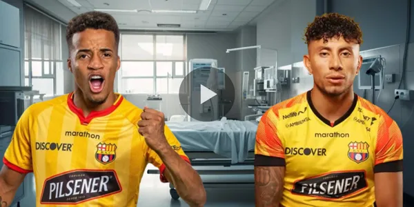 Byron Castillo y Joao Rojas (Foto tomada de: Hospital Nacional/Barcelona SC)