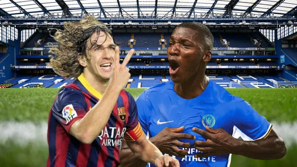 Carles Puyol festejando y Moisés Caicedo contento. Foto tomada de: Bendito Fútbol/Chelsea