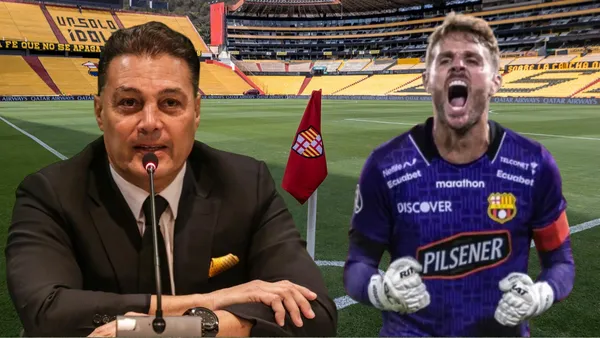 Carlos Alfaro Moreno y Javier Burrai (Foto tomada de: Barcelona SC/API)