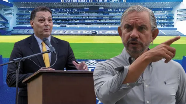 Carlos Alfaro Moreno y José Pileggi (Foto tomada de: Emelec/Barcelona SC)