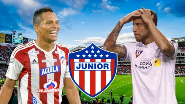 Carlos Bacca y Ezequiel Piov en el Estadio Rodrigo Paz (Foto tomada de: Liga de Quito/API/El Heraldo/Wikipedia)