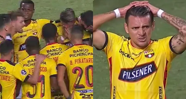 Carlos Garcés lloró luego de fallar el penal que le pudo dar la victoria a Barcelona SC, al final todos se reunieron en la mitad del campo