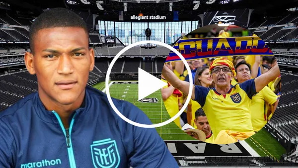 Carlos Gruezo y los hinchas de La Tri (Foto tomada de: La Tri/Allegiant Stadium/RT)