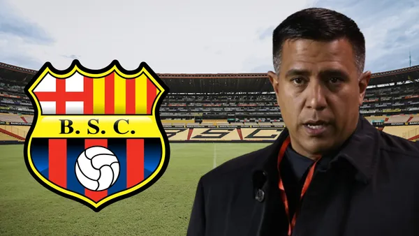 César Farías en el Estadio Monumental (Foto tomada de: Alcaldía de Guayaquil/API/Wikipedia)