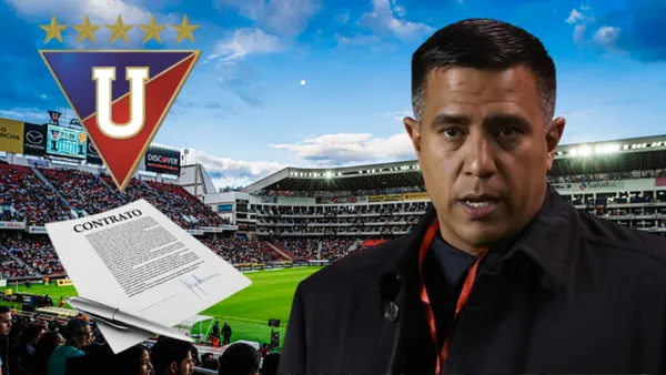 César Farías en el Estadio Rodrigo Paz Delgado (Foto tomada de: Liga de Quito/EFE/T4 Franquicias/Wikipedia)