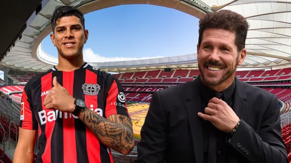 Cholo Simeone y Piero Hincapié (Foto tomada de: Wikipedia/Piero Hincapié/0221)