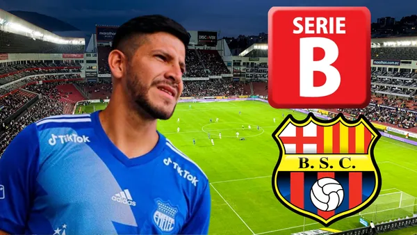 Christian Cruz en el Estadio Rodrigo Paz Delgado (Foto tomada de: Primicias/Emelec/Wikipedia)