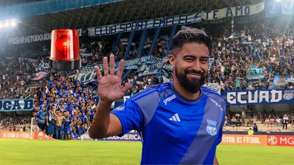 Christian Noboa en el estadio Capwell con la hinchada y alarma encendida
