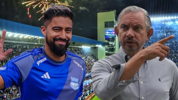 Christian Noboa y José Pileggi en el Estadio Capwell (Foto tomada de: Emelec)