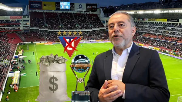 Copa Sudamericana, escudo LDU, Isaac Álvarez. Foto tomada de: Liga de Quito/Conmebol