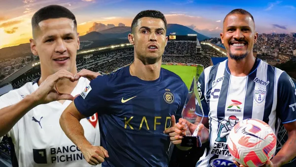 Cristiano Ronaldo, Alex Arce y Salomón Rondón (Foto tomada de: Liga de Quito/API/Al-Nassr/El Universal)