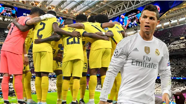 Cristiano Ronaldo y jugadores de La Tri (Foto tomada de: Wikipedia/Carrerira/La Tri)