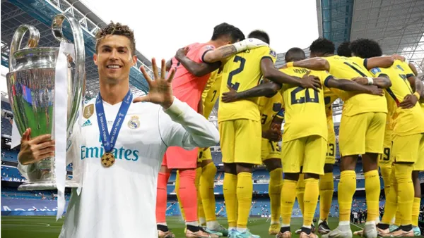 Cristiano Ronaldo y la selección ecuatoriana en el Santiago Bernabéu (Foto tomada de: Wikipedia/Real Madrid/Primicas)