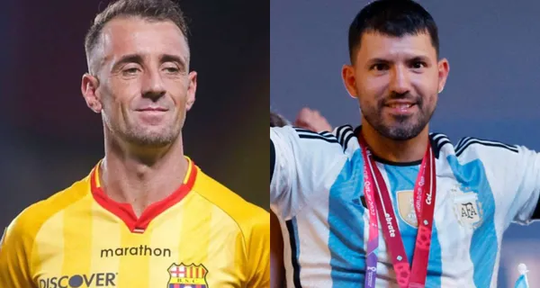 Damián Díaz acudió a la cena de los socios de Barcelona SC y conoció a Sergio Agüero