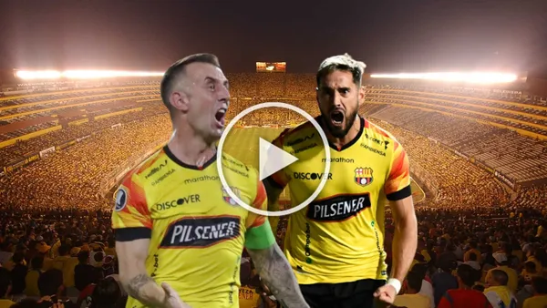 Damián Díaz celebrando el gol. Foto tomada de Barcelona SC