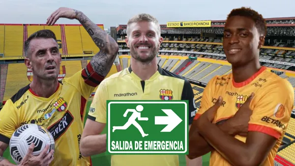 Damián Díaz, Javier Burrai y Alex Rangel (Foto tomada de: Extra/Barcelona SC/API/Primicias/AC Planeta Fuego)