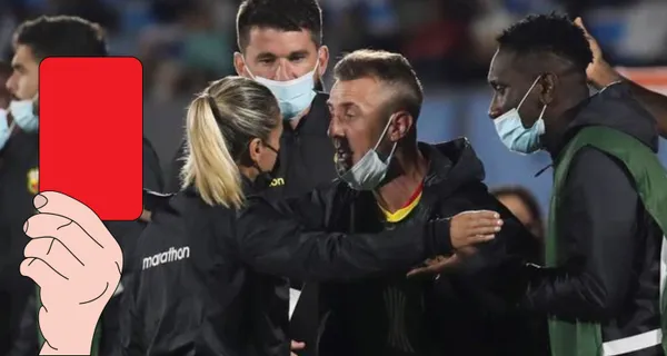 Damián Díaz se salió de la ropa y el árbitro lo escuchó, por lo que se fue expulsado. Si le cuesta la eliminación podría costarle caro