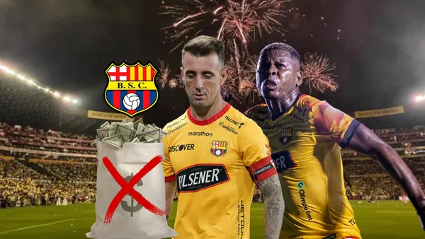 Damián Díaz triste, Gabriel Cortez enojado. Foto tomada de: Barcelona SC