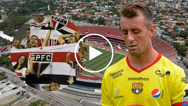 Damián Díaz triste junto a los hinchas de São Paulo en el Estadio Morumbi (Foto tomada de: Wikipedia/BeSoccer/API)