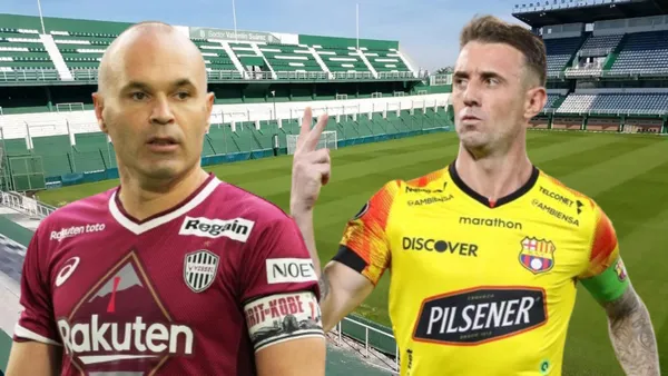 Damián Díaz y Andrés Iniesta (Foto tomada de: Copa Argentina/API/El Gráfico)