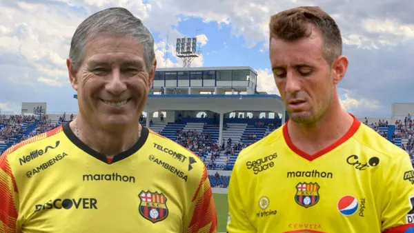 Damián Díaz y Ariel Holan en el Estadio Francisco Cabasés (Foto tomada de: Wikipedia/Barcelona SC)