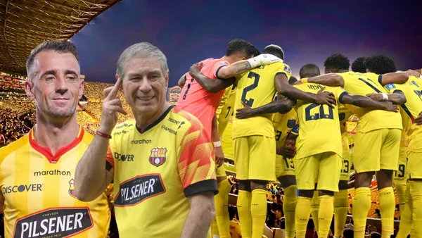 Damián Díaz y Ariel Holan sonriendo, Selección Ecuador. Foto tomada de: El Comercio/La Tri