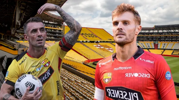 Damián Díaz y Javier Burrai en el Estadio monumental (Foto tomada de: Primicias/API)