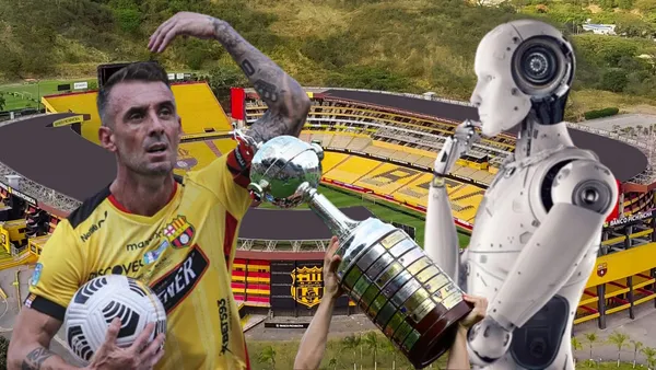 Damián Díaz y la Inteligencia Artificial en el Estadio Monumental (Foto tomada de: Barcelona SC/API/JVS/Primicias)