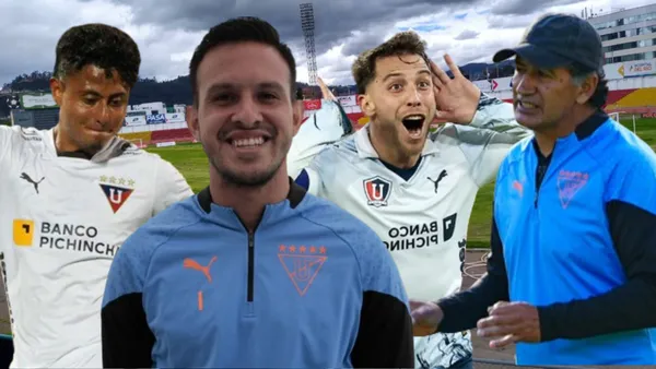 Daykol Romero, Gonzalo Valle, Ezequiel Piovi y Patricio Hurtado (Foto tomada de: Federación Azuay/Liga de Quito/API)