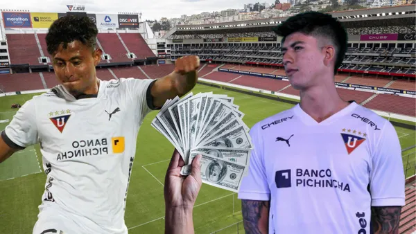 Daykol Romero y Gabriel Villamil en el Estadio Rodrigo Paz (Foto tomada de: Primicias/Liga de Quito/API/Metro)