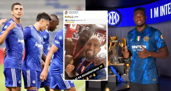 Desde Emelec, un jugador celebró el título de Felipe Caicedo de la Copa Italia
