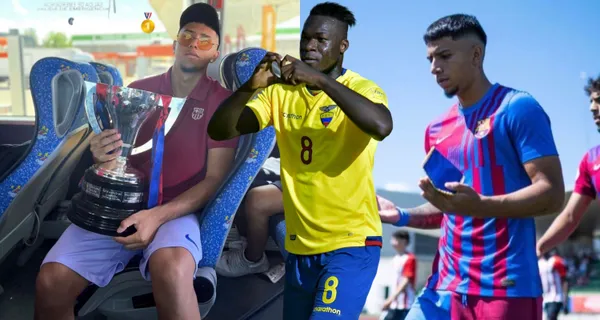 Diego Almeida se proclamó como campeón con el FC Barcelona y no se olvidó de Ecuador