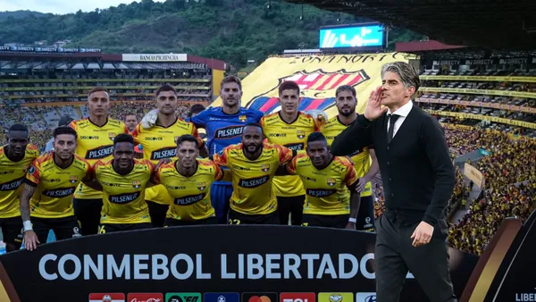 Diego López con el 11 titular de Barcelona SC
