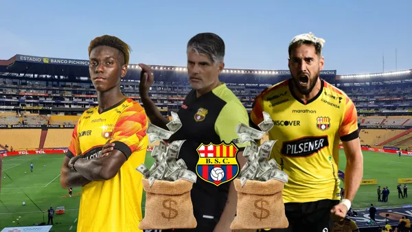Diego López con los delanteros de BSC, Allen Obando y Francisco Fydriszewski