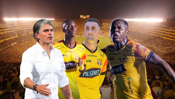 Diego López dando indicaciones a Damián Díaz y Gabriel Cortez. Foto tomada de: Barcelona SC