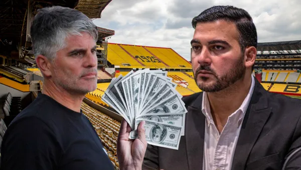 Diego López y Antonio Álvarez en el Estadio Monumental (Foto tomada de: Primicias/Barcelona SC/API)