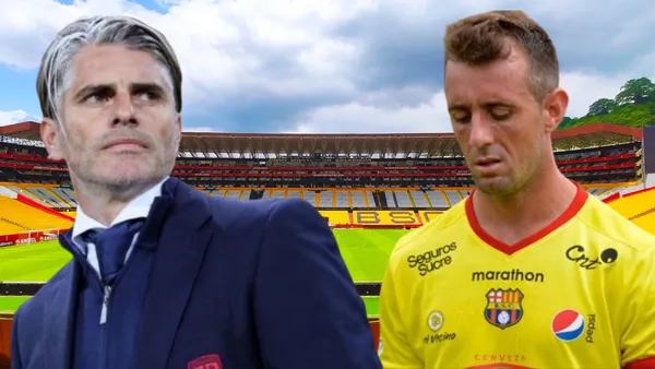 Diego López y Damián Díaz en el Estadio Monumental (Foto tomada de: Barcelona SC/Getty/Barcelona SC)