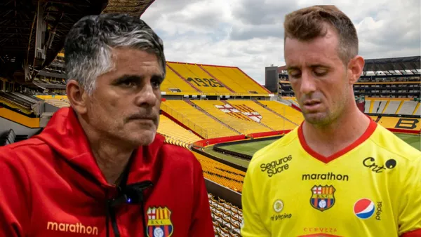 Diego López y Damián Díaz en el Estadio Monumental (Foto tomada de: Primicias/Barcelona SC/API)